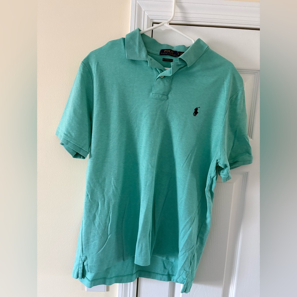 Ralph Lauren Men's Aqua Teal Polo Shirt Classic Fit